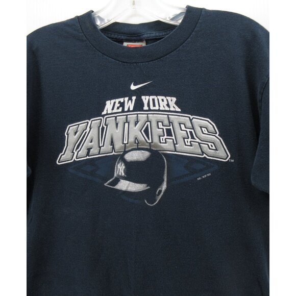 New York Yankees Shirt Boys Large Nike Center Swoosh Baseball Sportswear - Picture 2 of 12